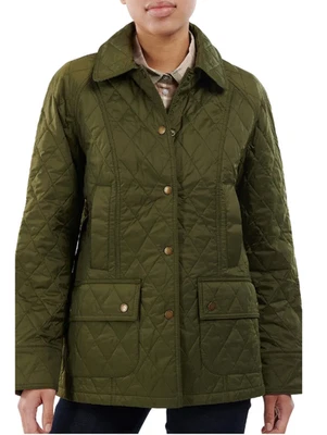 BARBOUR Beadnell Summer Diamond Quilted Jacket DK Moss MSRP$295 BRITISH ELEGANCE - Image 1 of 4