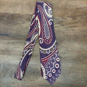 Vintage Polo Ralph Lauren Tie Silk Purple Paisley Necktie Hand Made Made in USA - Picture 1 of 6