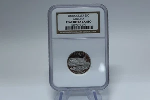 2008 S NGC Silver 25C Arizona PF69 Ultra Cameo - Picture 1 of 4