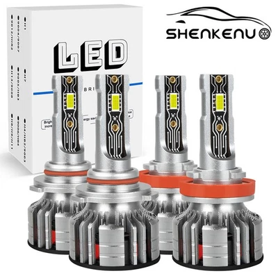 9005 H11 LED Headlights Combo Super Bright High/Low Beam 10000K White Bulbs Kit - Image 1 of 4