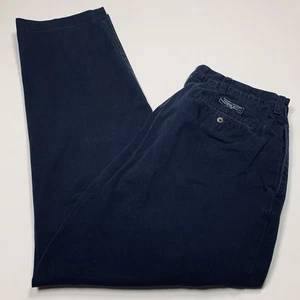 Polo Ralph Lauren Andrew Pant Chino Mens Size 36/32 Blue Pleated Front Vintage - Picture 1 of 9
