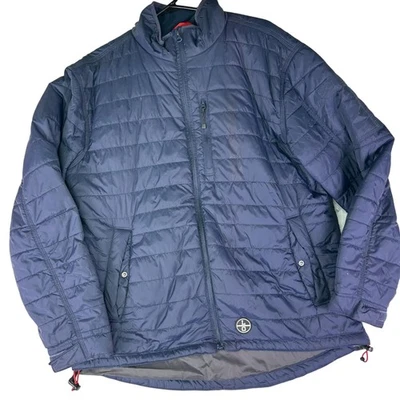 Chaqueta Lincoln Outfitters Para Hombre Mediana Azul Acolchada Puffer Aislante Aislante Foto 1 de 4
