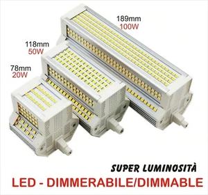 LAMPADINA a LED R7S 78/118/189mm 20W 50W 100W luce dimmerabile faro proiettore - Imagen 1 de 5