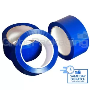 2 Rolls Of BLUE COLOURED Packing Parcel Tape 50mm x 66M 2" - Picture 1 of 7
