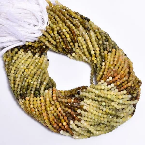 Natural Grossular Garnet Gemstone Round Faceted Beads 3X3 mm Strand 12.5" GB-565 - Picture 1 of 2