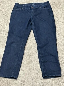 Ann Loft Damen Jeans Größe 4 Blau Denim Dunkle Waschung Modern Kurze Taschen Freizeit - Bild 1 von 16