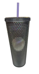 NEW! Starbucks Studded Tumbler Black Iridescent Oil 2020 Venti Holo Unicorn - Picture 1 of 2