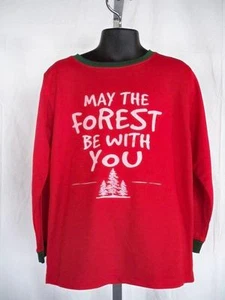 New-"May The Forest Be With You" Kids Large(7) Red Athletic Shirt - Picture 1 of 3