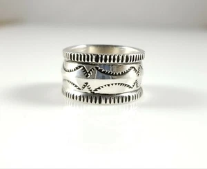 Anillo Banda Navajo Gabe Natan Plata Esterlina Estilo Personalizado Lingote Hecho a Mano  - Imagen 1 de 6