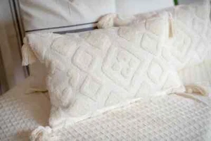 tufted cushion cover white tufted throw pillowcase farmhouse home decor cushion - Picture 1 of 4