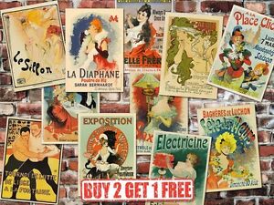 Vintage High Quality French Advertisement Retro Posters Art Nouveau Prints A4