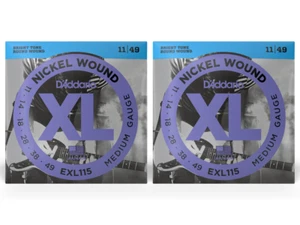 2-Pack D'Addario EXL115 Regular Medium Nickel Wound Electric Strings .11-.49 - Picture 1 of 6