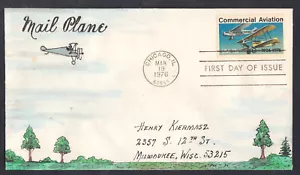 US Stamp #1684 Aviation on Herman Maul Handpainted First Day Cover VF - Picture 1 of 1