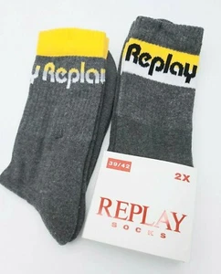 2 PAIRS : REPLAY Dark Grey SPORTS CUSHIONED UK 5-7 (Eu 39-42) Crew Socks socks1 - Picture 1 of 7