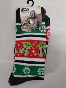 Calcetines de Navidad Star Wars Mandalorian Baby Yoda 2pk - Imagen 1 de 2