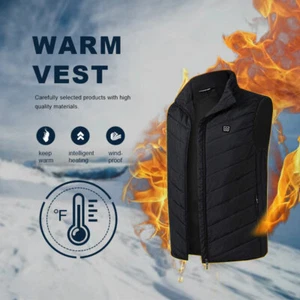 Electric USB Heated Soft Vest Jacket Coat Warm Up Heat Pad Cloth Body Warmer UK - Picture 1 of 15