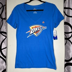 Oklahoma City Thunder Fanatics Majestic Women's Primary Logo Team V-Neck T-Shirt - Picture 1 of 11