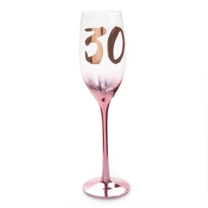 444116 30TH BIRTHDAY PINK BLUSH CHAMPAGNE FLUTE IN GIFT BOX THIRTIETH - Picture 1 of 2