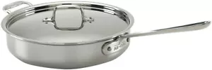 Padella e coperchio in acciaio inox 10 1/2 x 2 9/16" 3QT All-Clad® - Foto 1 di 1