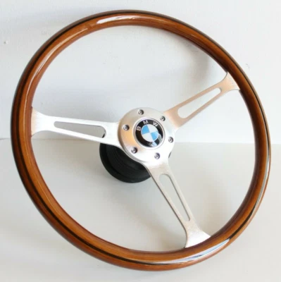 Volante compatible con BMW madera plata vintage E10 2002 1502 1602 1802 65-76' Foto 1 de 4