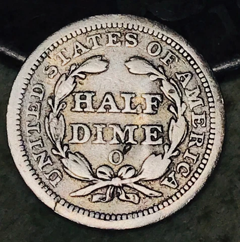 1855 O Seated Liberty Half Dime 5C Arrows Ungraded Silver US Coin CC17677 Cover