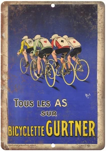Gurtner Bicyclette Vintage Bicycle Ad 12" x 9" Reproduction Metal Sign B267 - Picture 1 of 1