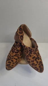 A Rider Girl Cheetah Shootie Bootie Womens Size 7 EU 37 Stacked Leather Heel - Picture 1 of 22