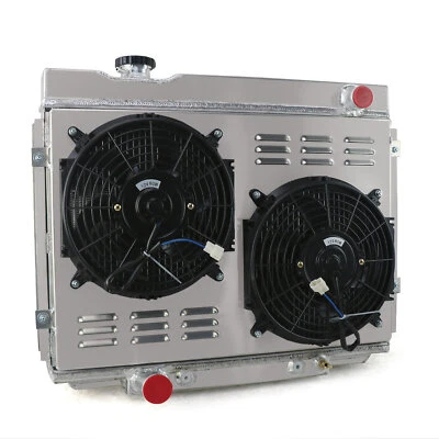 4-Row Radiator+Shroud Fan Fit 1968-70 Ford Mustang Torino Ranchero Fairlane V8 - Imagem 1 de 4