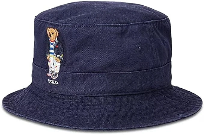 Polo Ralph Lauren Para Hombres Azul Marino Informal Polo Oso Sombrero Cubo, S/M 8896-8 Foto 1 de 1