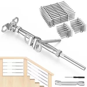 50 Pcs 1/8"Cable Railing Kit Swage Toggle Turnbuckle Hardware Adjustable T316 - Picture 1 of 8
