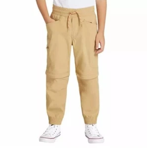 Eddie Bauer Boys M Convertible Joggers Tech Pant Cargo Zipper Pocket Tan (10/12) - Picture 1 of 13