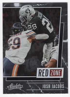 Josh Jacobs 2020 Absolute Red Zone Card #RZ-JJ Las Vegas Raiders - Image 1 of 2