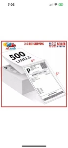 500 labels 4x6 Fanfold Direct Thermal Shipping Labels for Zebra & Rollo Printers - Picture 1 of 8