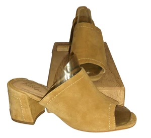 Rebels India senf hellbraun Wildleder Leder Gabriele 2 Blockabsatz Pantoletten 39/8,5 US - Bild 1 von 5