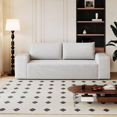 Sofá 2 setaser, tela de pana, sofás de asiento profundo, cómodo sofá sofá sofá sofá sofá sofá sofá sin montaje Foto 1 de 4