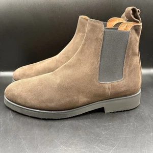 Rakoh Mens Suede Chelsea Boots Euro Size 44 US Size 10 Made In Italy $525 - Picture 1 of 13