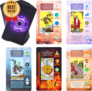 Cartas del Tarot con Significados para Principiantes, Baraja de Aprendizaje Clásica para Leer - Imagen 1 de 12