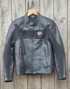 Ducati Corse Black Leather Motorcycle Jacket By Dainese Size Medium 38" UK 48 Eu - Picture 1 of 13