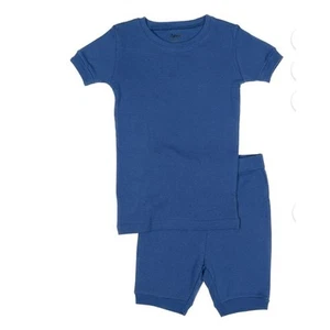 Lot of 2 Leveret Kids Short Sleeve Classic Solid Color Pajamas Black/Blue Sze 10 - Picture 1 of 11