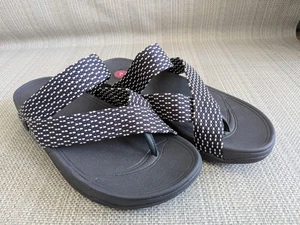Fitflop Herren-Sandalen Sling Weave Zehensteg meerblau cremefarben Mix UK-Größe 9 - Bild 1 von 5