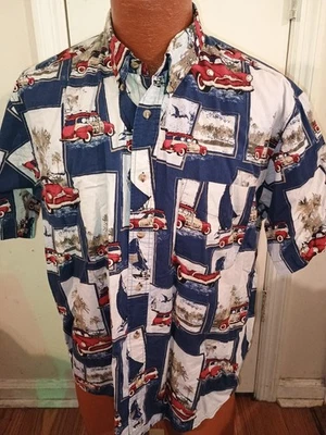 Natural Issue Cars Men's Large Multicolor Short Sleeve Button Down. - Image 1 of 3