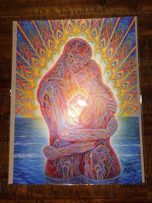 Alex Grey Art Print Oceans Of Love Bliss on Pearlescent Foil Poster S# 195 w COA - Image 1 of 4