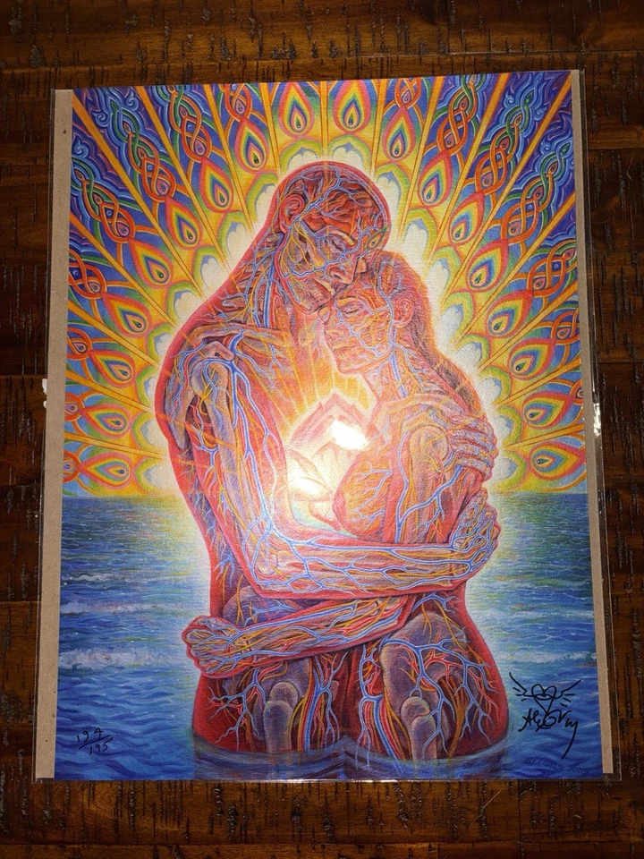 Alex Grey Art Print Oceans Of Love Bliss on Pearlescent Foil Poster S# 195 w COA - Image 1 of 4