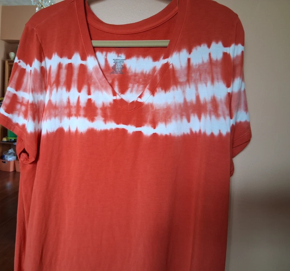 VESTIDO TIE DYE ST JOHNS BAY Active talla XXL naranja y blanco Foto 1 de 3