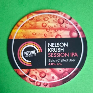 PIPELINE brewery NELSON KRUSH craft Beer pump keg font ale badge Cornwall - Bild 1 von 1