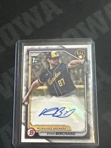 Tarjeta de béisbol de novato con autógrafo Bowman Ryan Birchard 2024. Cerveceros - Imagen 1 de 3