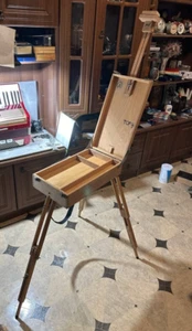 Wooden Soviet easel for sketches, portable folding tripod for artists. - Picture 1 of 13
