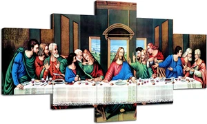 Canvas Print Wall Art the Last Supper Framed Picture for Bedroom Christ Jesus 5 - Picture 1 of 7