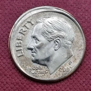 2007 P Roosevelt Dime 10c MINT ERROR - OFF CENTER #43750 - Picture 1 of 2