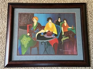 Itzchak Tarkay Limited Edition Serigraph Signed 270/495 “Women At A Cafe” Framed - Picture 1 of 15